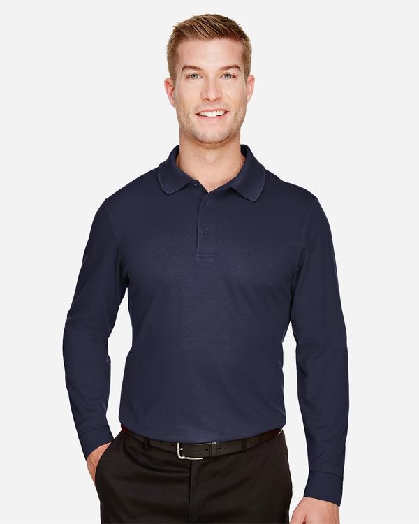 Men's Tall CrownLux Performance Plaited Long Sleeve Polo - DG20LT