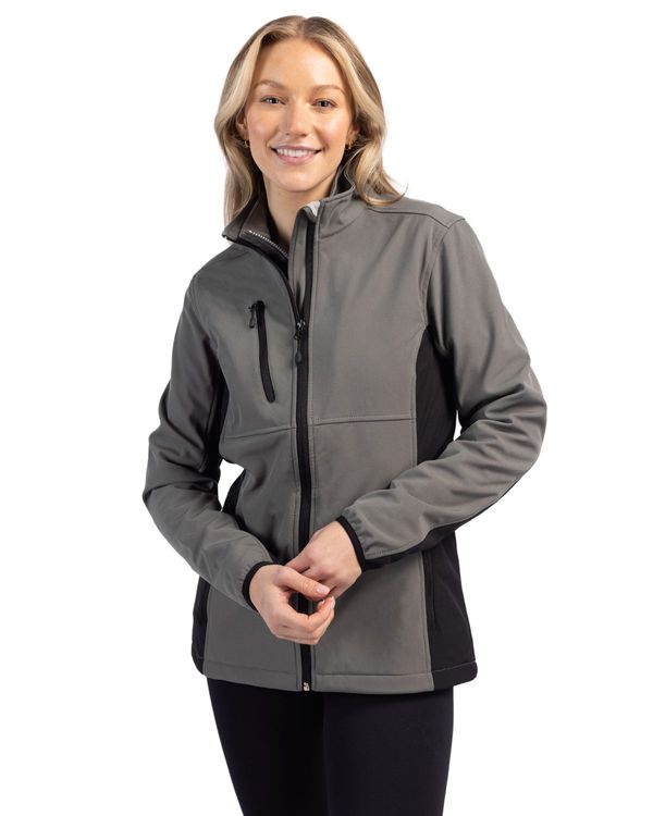 Clique Narvik Recycled Colorblock Stretch Softshell Womens Full Zip Jacket
