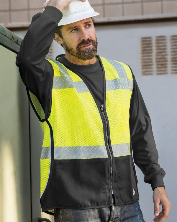 Unisex Premium Black Series FR Black Bottom Mesh Vest - FM410