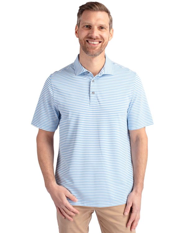 Cutter & Buck Virtue Recycled Stripe Featherlight Pique Mens Big & Tall Polo Big & Tall