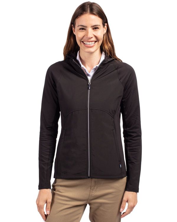 Cutter & Buck Adapt Recycled Soft Knit Stretch Womens Hybrid Full Zip Jacket