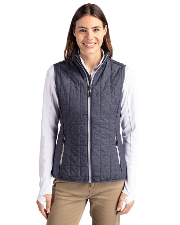 Cutter & Buck Rainier Recycled Insulated Puffer Womens Full Zip Vest