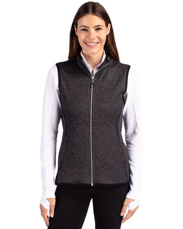 Cutter & Buck Mainsail Sweater-Knit Womens Full Zip Vest