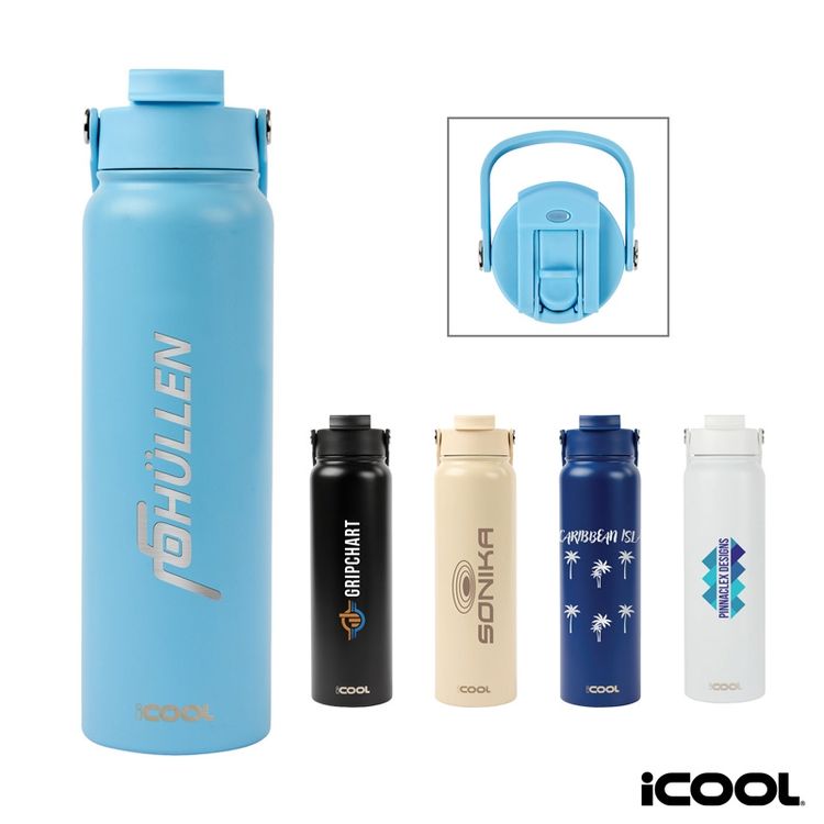 iCOOL Glenwood 35 oz. Double Wall, Recycled Stainless Steel Water Bottle