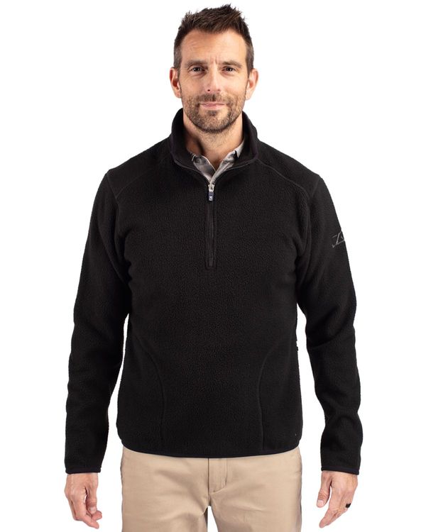 Cutter & Buck Cascade Epic Comfort Recycled Sherpa Fleece Mens Quarter Zip Jacket