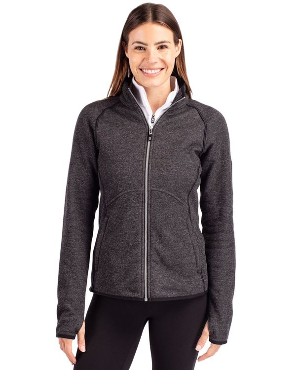 Cutter & Buck Mainsail Sweater-Knit Womens Full Zip Jacket