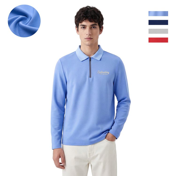 Men's Super Soft Lightweight QuarterZip Pullover /Rib-Knit Collar