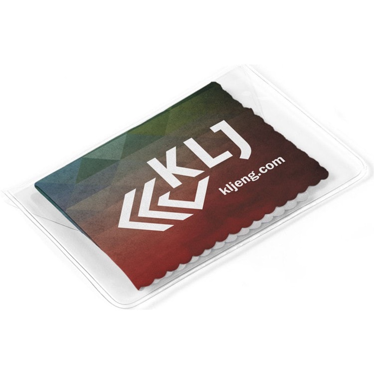 6" x 6" Ultra Opper Fiber® Microfiber Cleaning Cloth in Vinyl Pouch - Full-Color