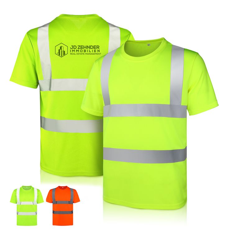 High-Visibility Safety T-Shirt With Two Reflective Stripes