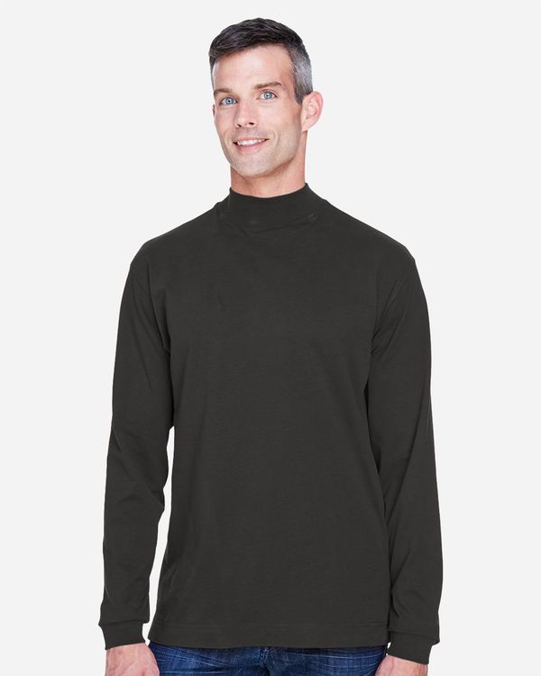 Unisex Sueded Jersey Mock Neck T-Shirt - D420