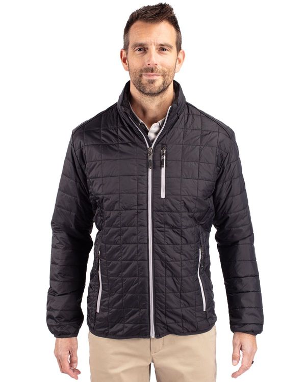 Cutter & Buck Rainier Recycled Insulated Puffer Mens Big & Tall Full Zip Jacket Big & Tall