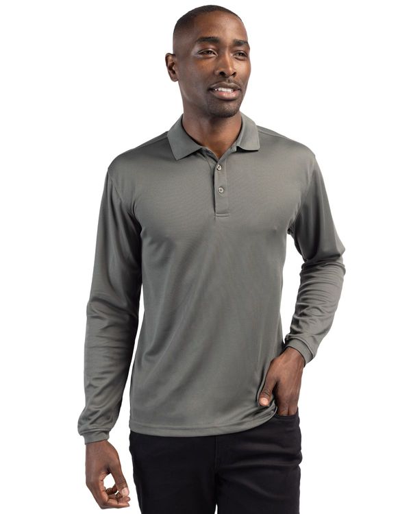 Clique Spin Solution-dyed Performance Pique Mens Long Sleeve Polo