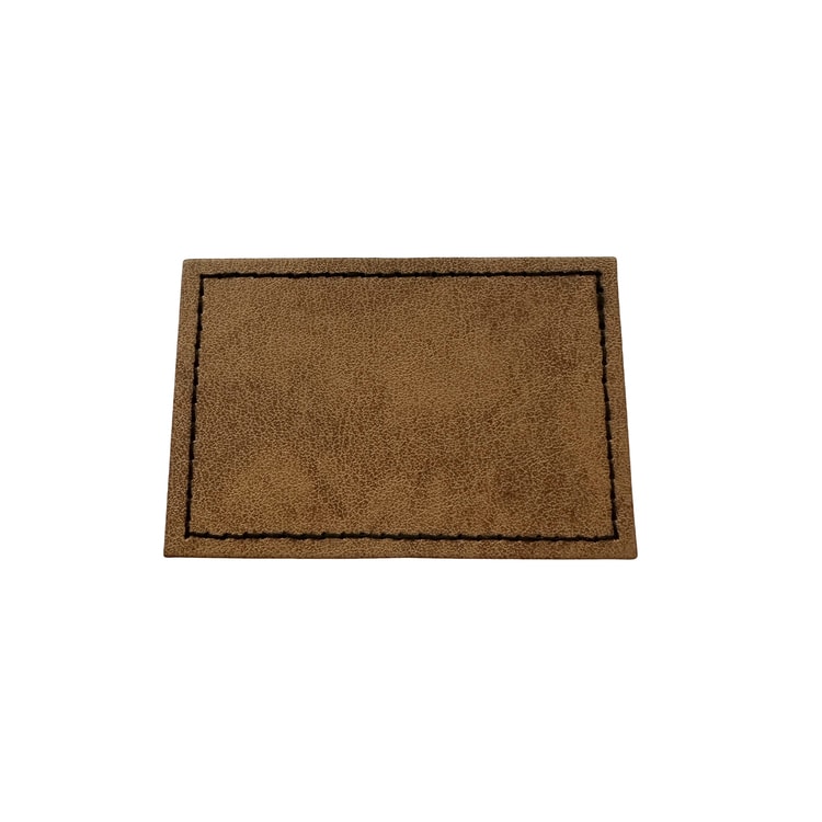 Sharp Edge Rectangle Leatherette Patch