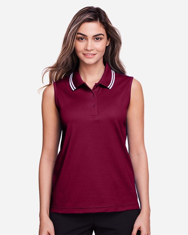 Women's CrownLux Performance Plaited Tipped Sleeveless Polo - DG20SW