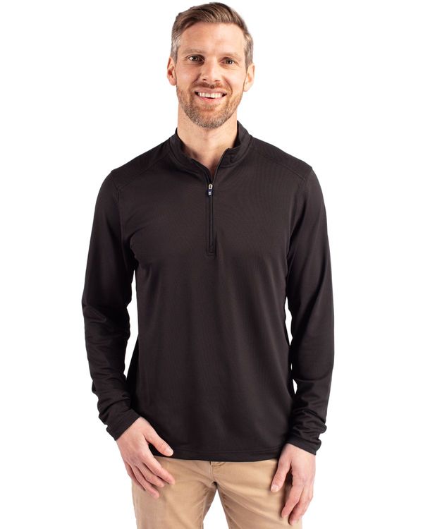 Cutter & Buck Virtue Recycled Featherlight Pique Mens Big & Tall Quarter Zip Pullover Big & Tall