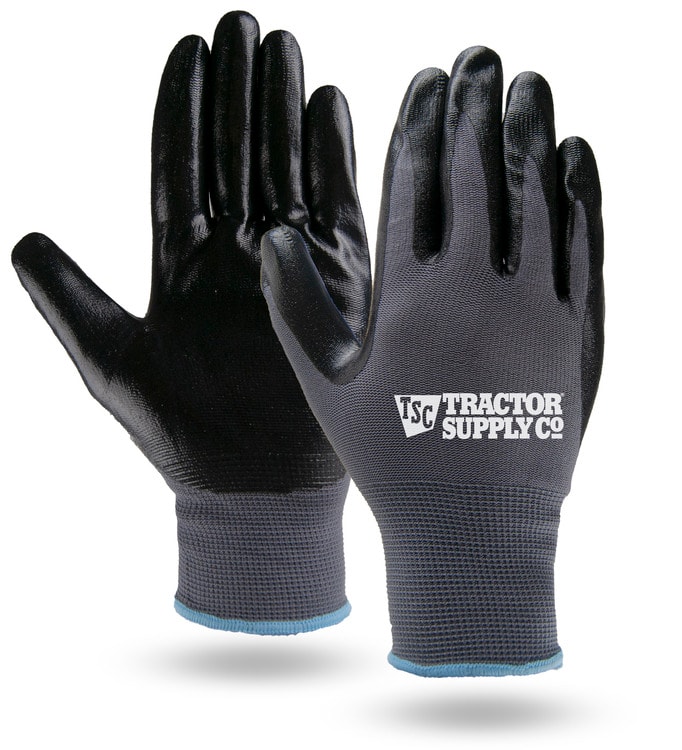 Black & Gray Palm Dipped Gloves