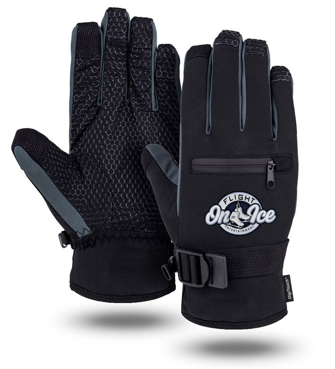 Touchscreen Ski Gloves with Zipper Pocket