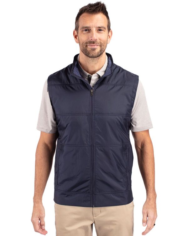 Cutter & Buck Stealth Recycled Hybrid Quilted Mens Windbreaker Vest