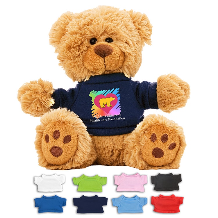 Ted T. Bear” 6” Plush Teddy Bear With Choice of T-Shirt Color