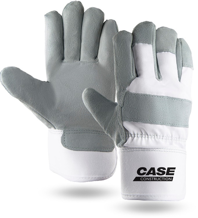 White Suede Cowhide Leather Palm Gloves