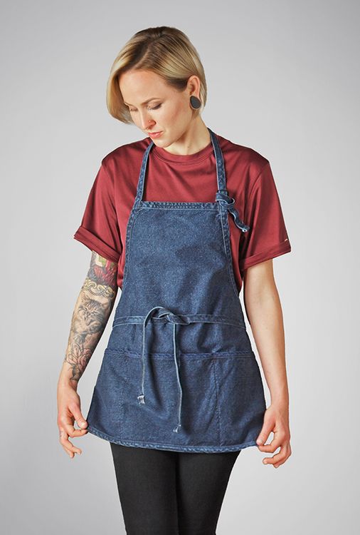 NEW Kitch Style Bib Apron - Basic denim