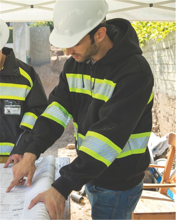 Men's EV Series Enhanced Visibility Full-Zip Hooded Sweatshirt - B310-313