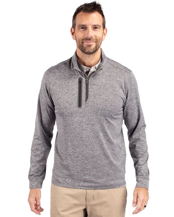 Cutter & Buck Stealth Heathered Mens Quarter Zip