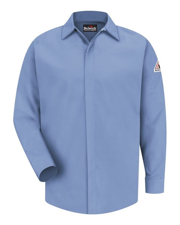 Men's Tall Concealed-Gripper Pocketless Work Shirt - SLS2T