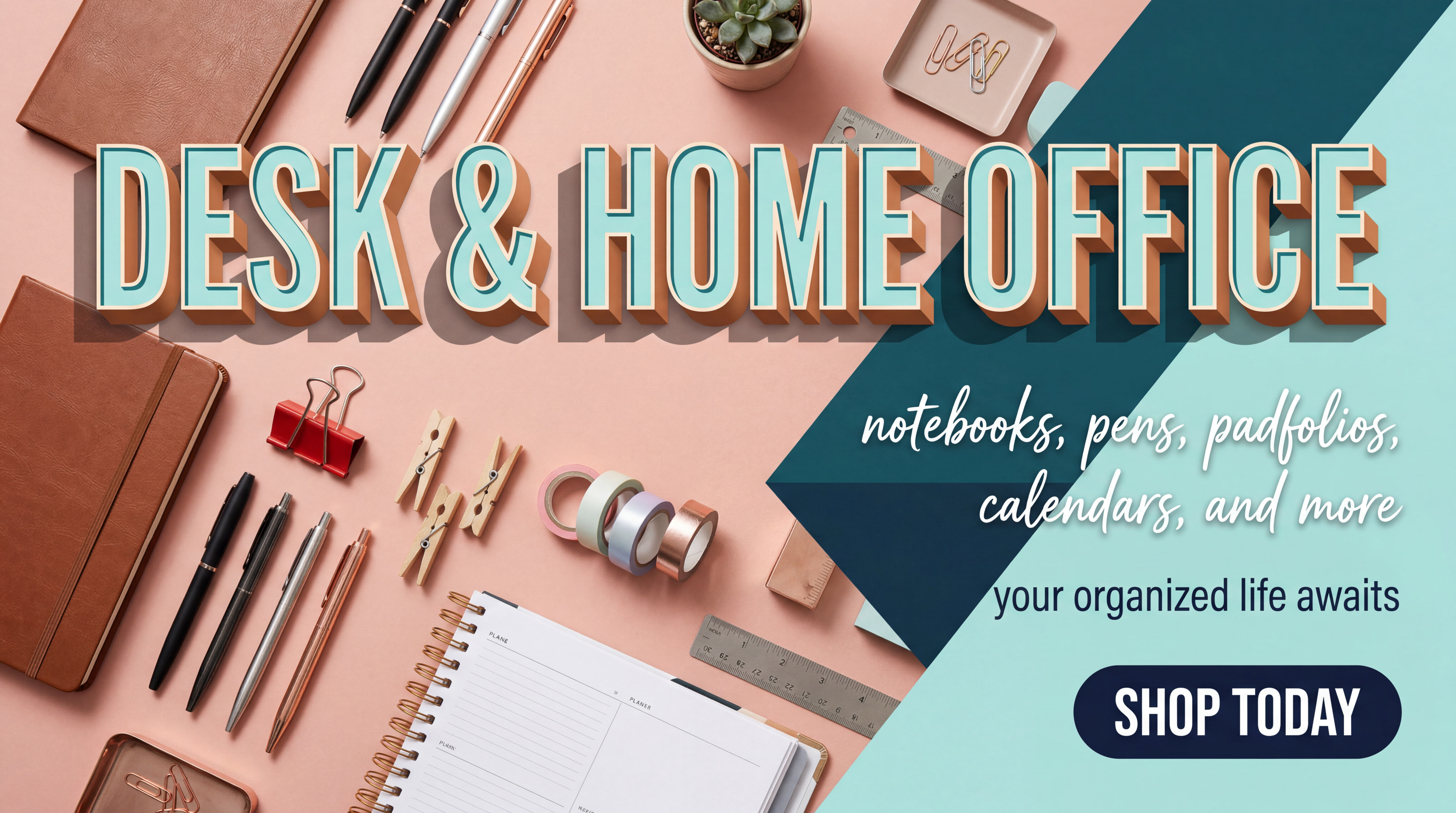 Premium ecommerce hero — branded merchandise and promotional products